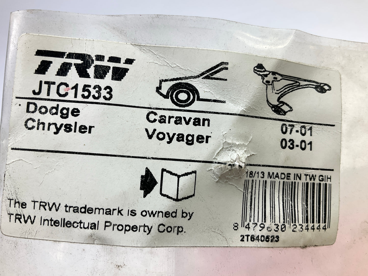 TRW JTC1533 Front Right Lower Control Arm For 2002-2007 Dodge Grand Caravan