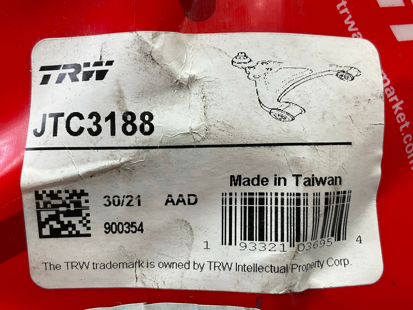 TRW JTC3188 Rear Right Upper Rearward Control Arm For 2004-08 Chrysler Pacifica