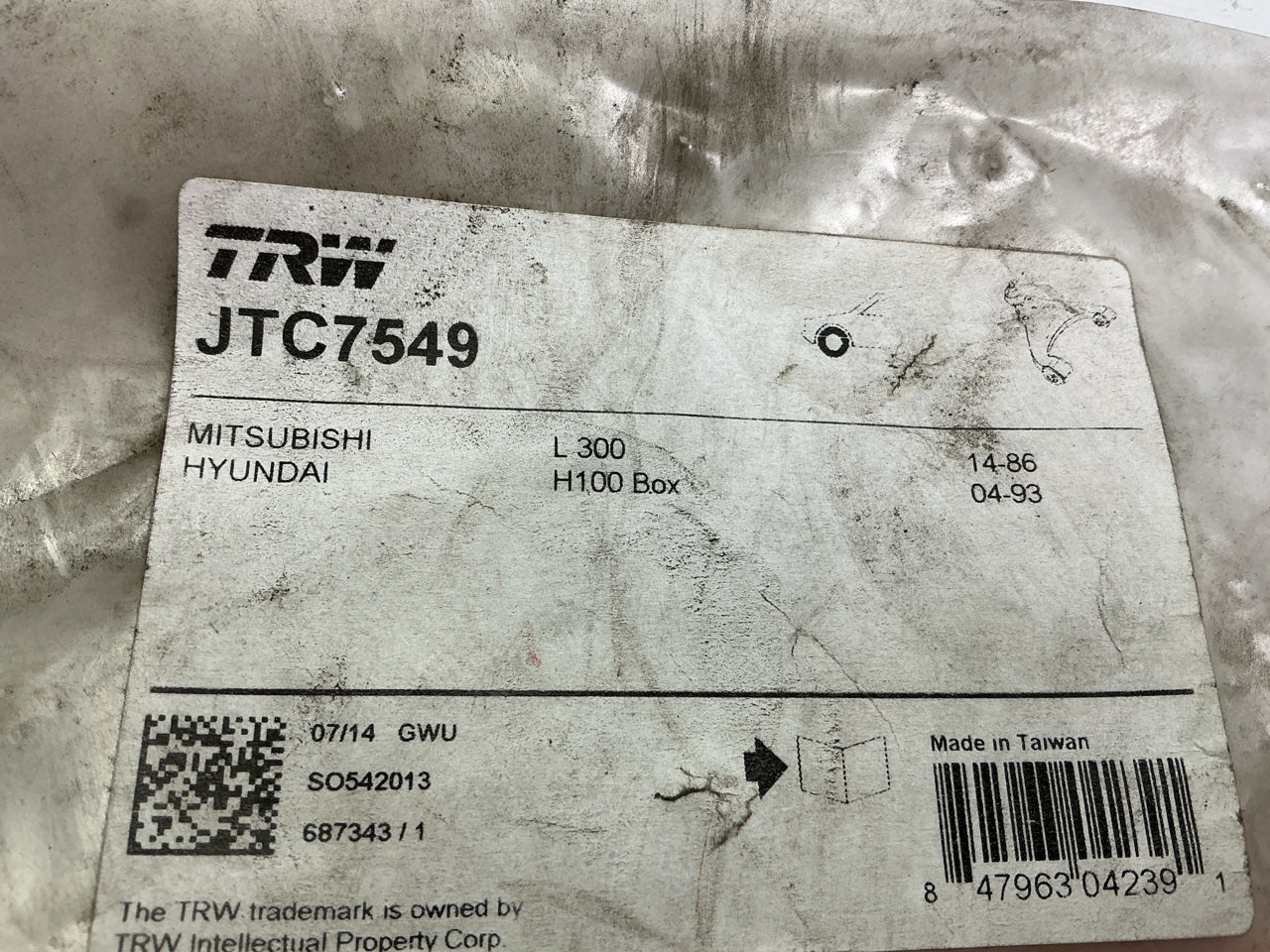 TRW JTC7549 Front Right Lower Control Arm For 1987-1990 Mitsubishi Van