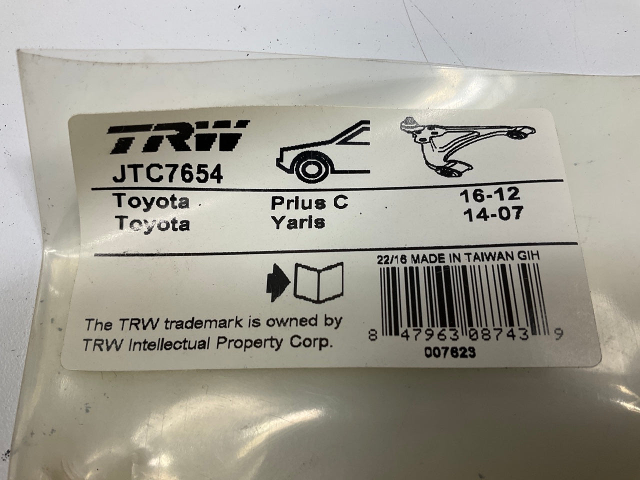 TRW JTC7654 Front Left Lower Control Arm Ball Joint For 2012-2019 Toyota Prius C