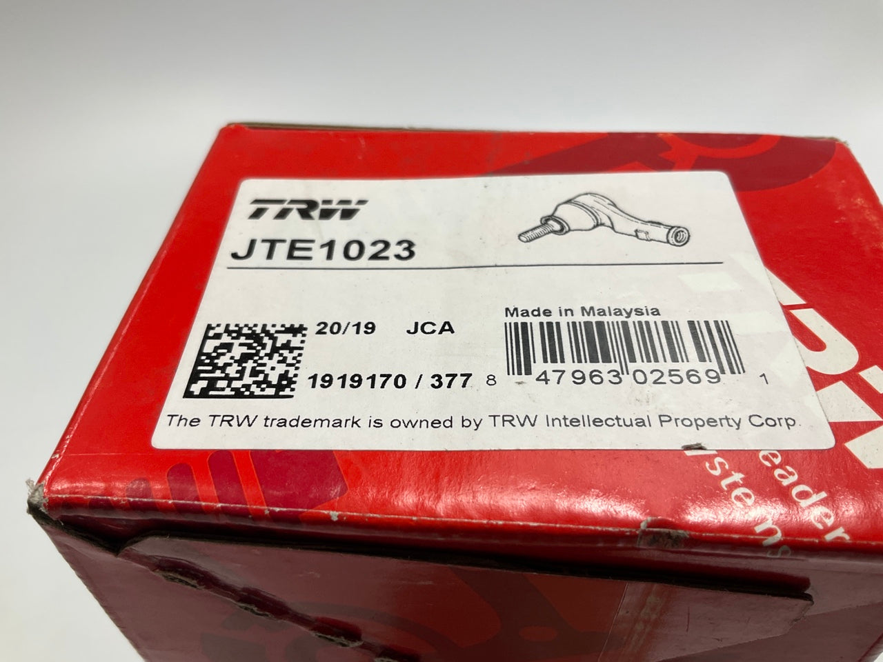 (2) TRW JTE1023 Front Outer Steering Tie Rod End