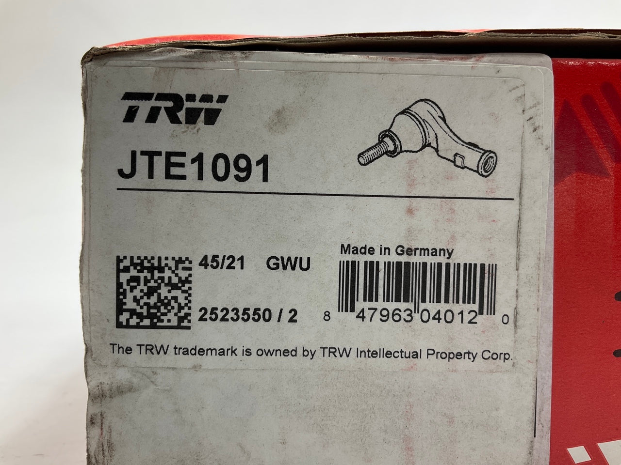 TRW JTE1091 Front Right Outer Steering Tie Rod End
