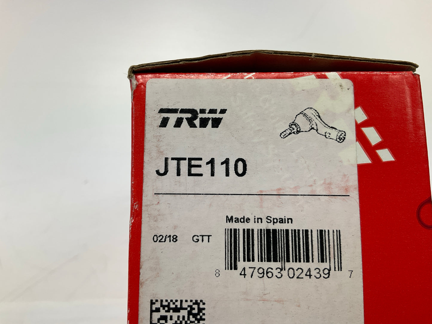 (2) TRW JTE110 Front Outer Steering Tie Rod End