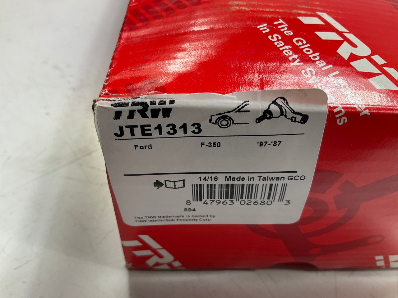 TRW JTE1313 Front Right Outer Steering Tie Rod End For 1985-1997 Ford F-350 4WD