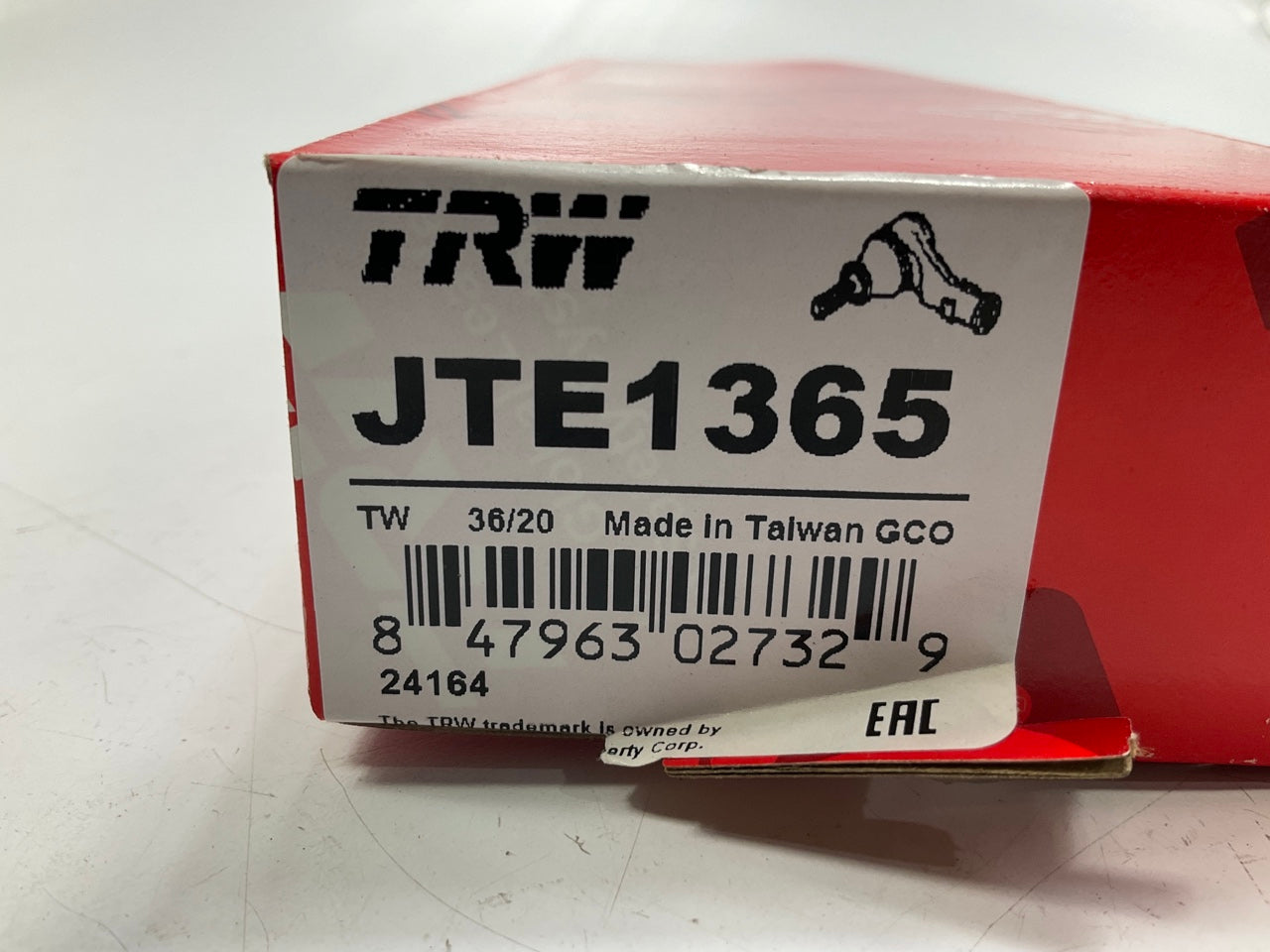 (2) TRW JTE1365 Front Outer Steering Tie Rod End