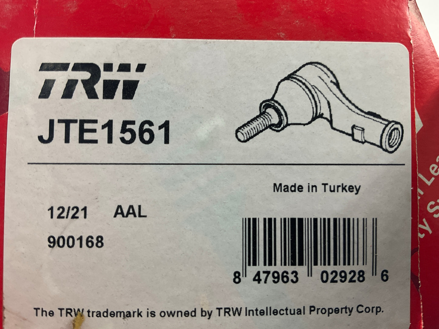 TRW JTE1561 Left Steering Tie Rod End For 2007-2018 Jeep Wrangler