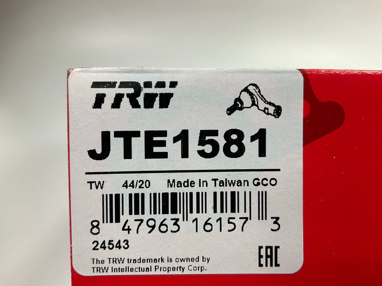 TRW JTE1581 Front Left Outer Steering Tie Rod End For 2009-2010 Hyundai Sonata