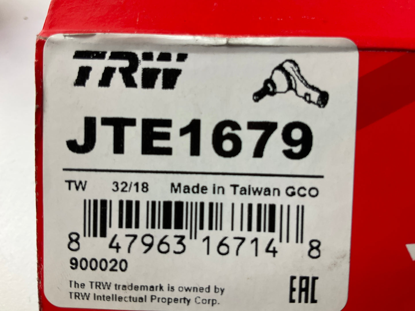 TRW JTE1679 Front Left Inner Steering Tie Rod End