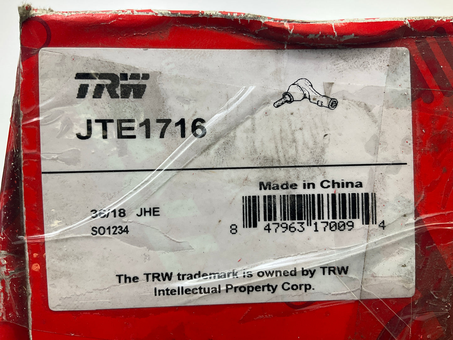 TRW JTE1716 Left Outer Steering Tie Rod End