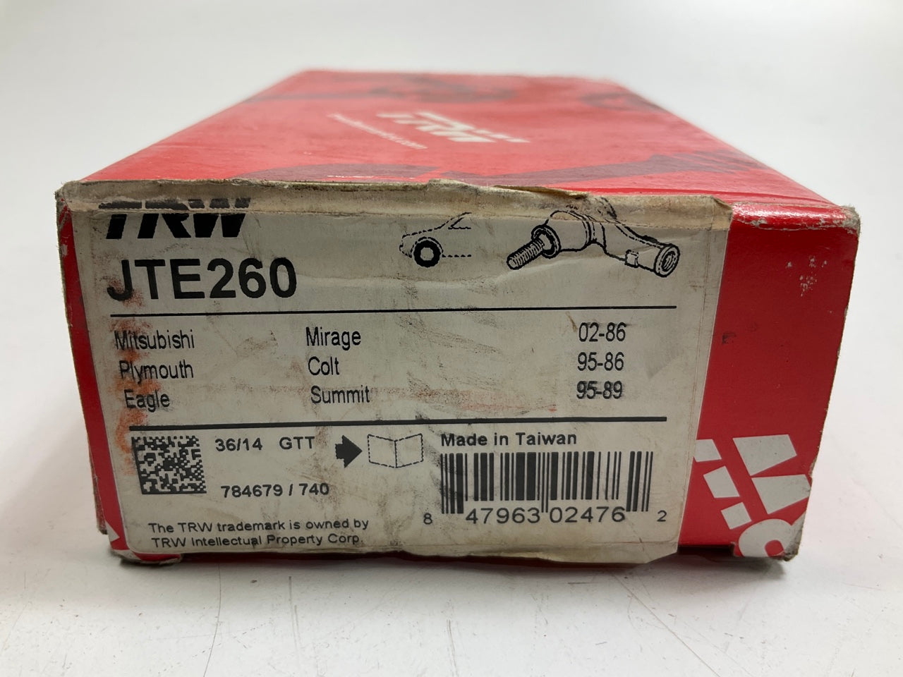 TRW JTE260 Front Outer Steering Tie Rod End