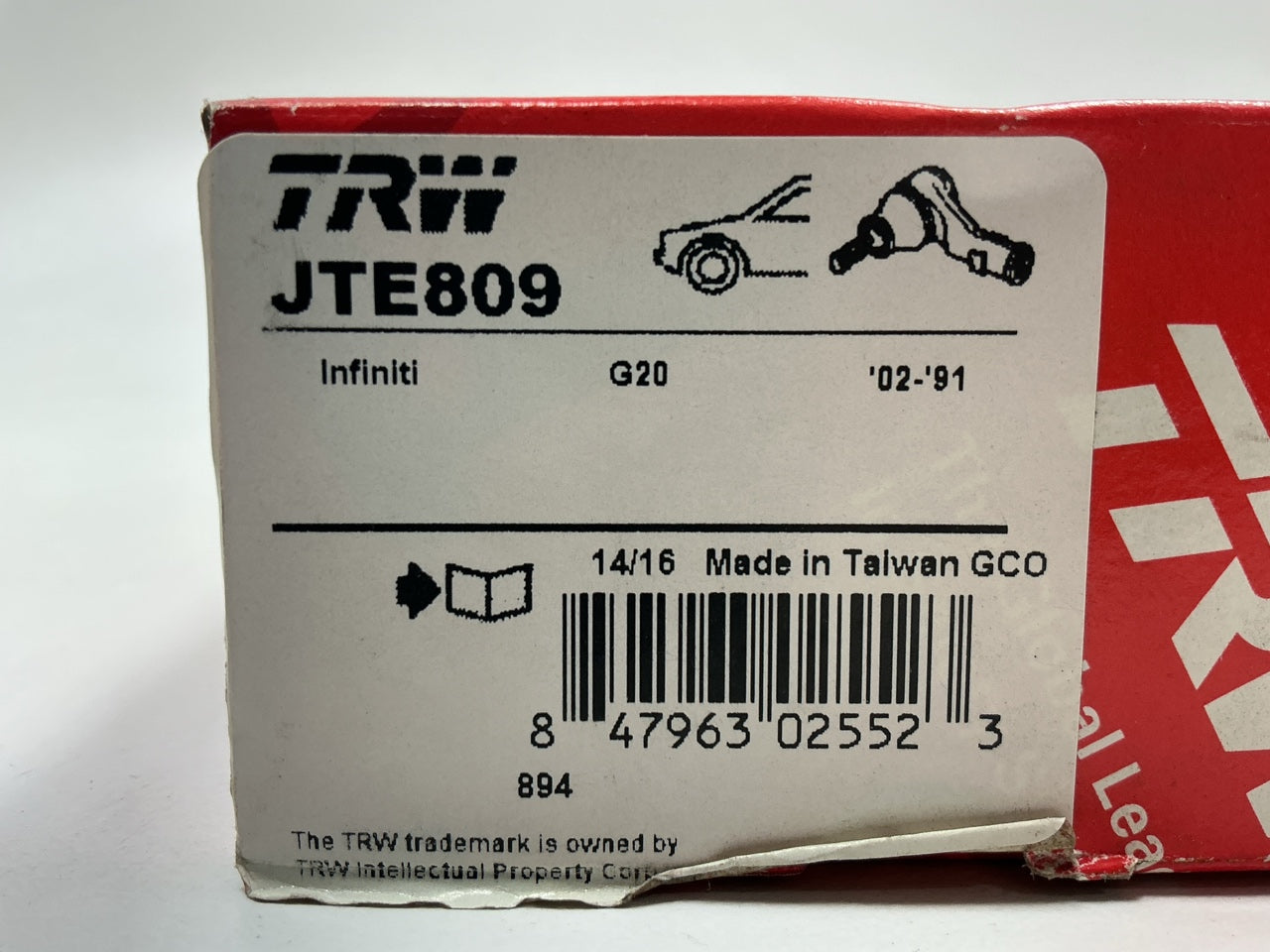 (2) TRW JTE809 Outer Steering Tie Rod Ends For 1991-2002 INFINITI G20