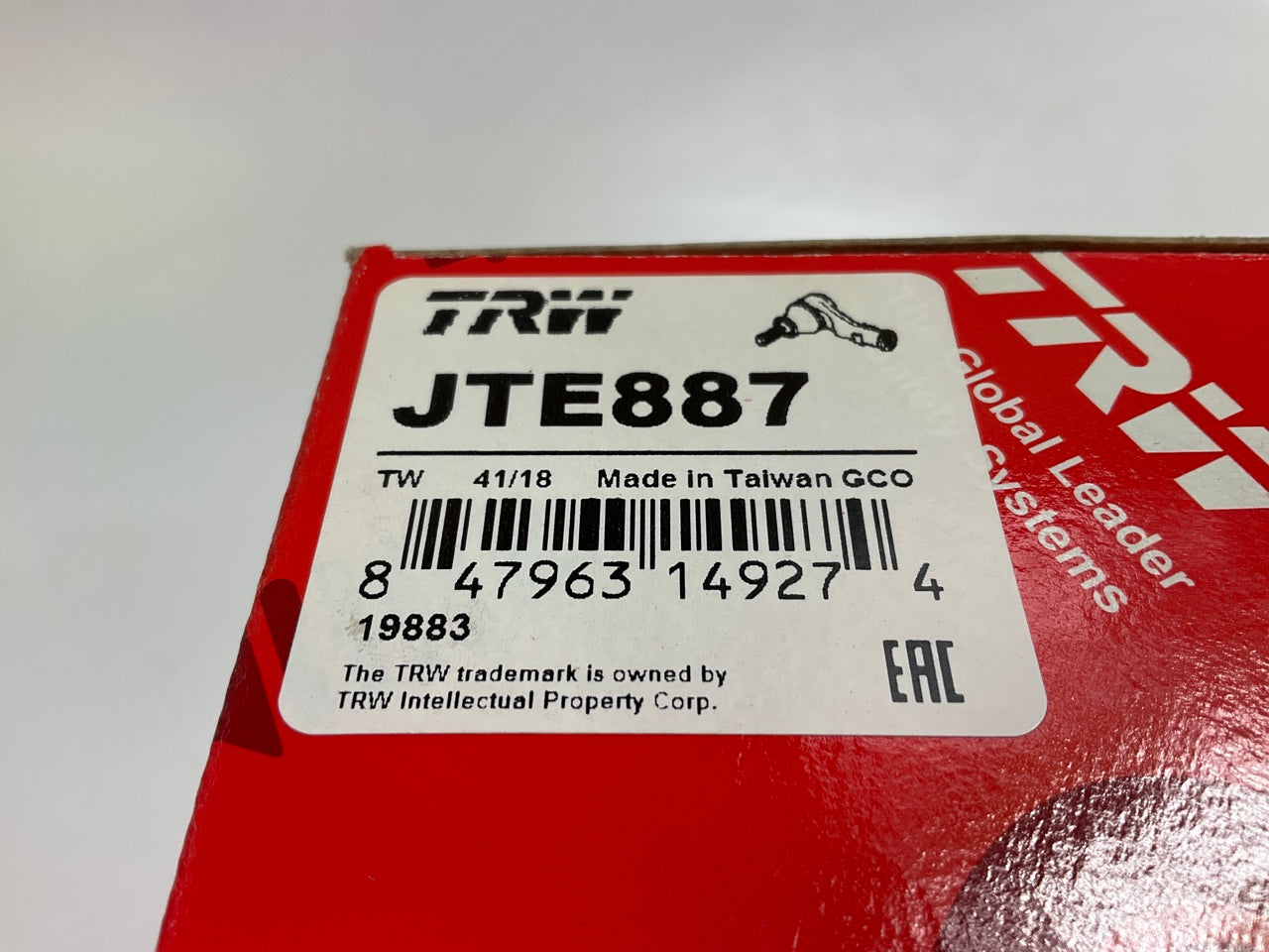 TRW JTE887 Left Steering Tie Rod End For 1989-2004 Blue Bird TC2000