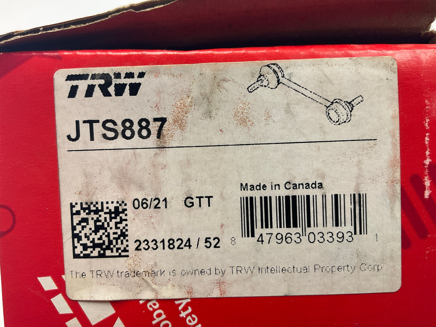 TRW JTS887 Front Suspension Stabilizer Sway Bar Link Kit