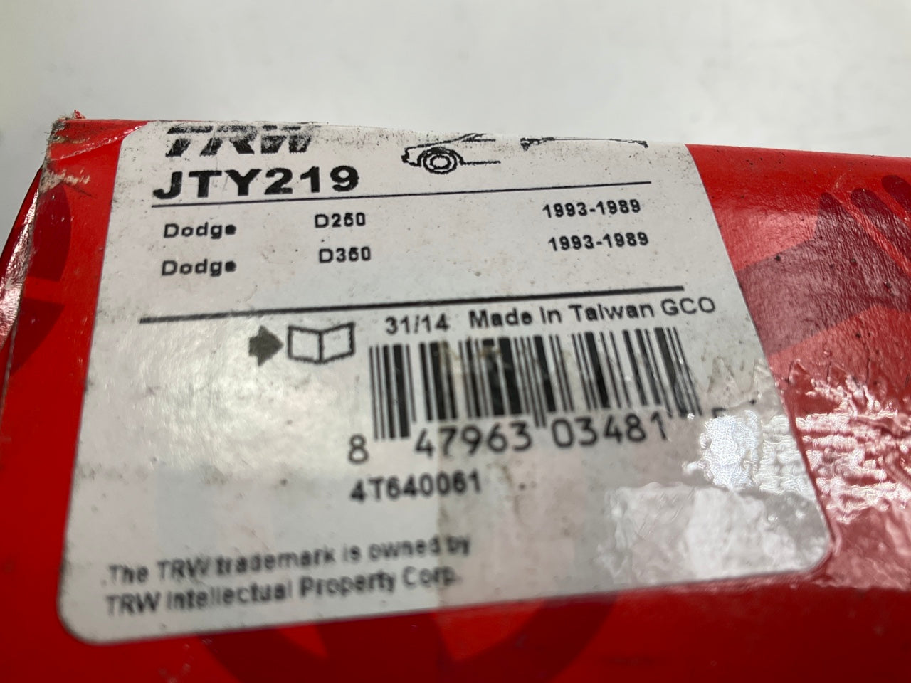 TRW JTY219 Steering Center Link For 1989-1993 Dodge D350