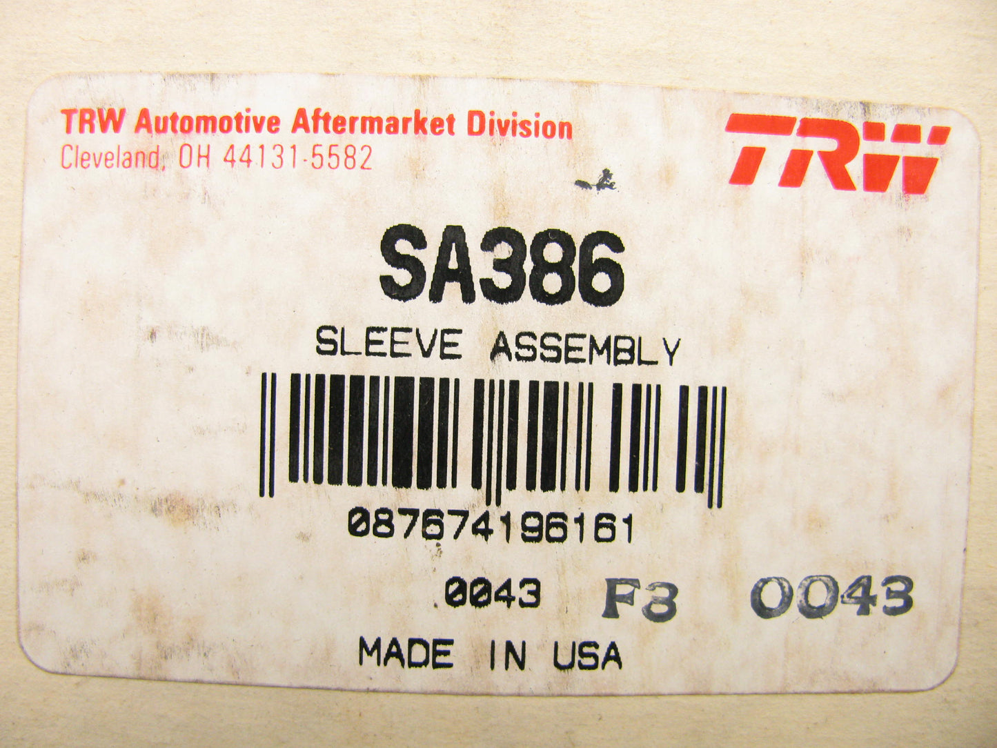 TRW SA386 Piston & Cylinder Sleeve Kit For John Deere 276 414 Turbo Diesel