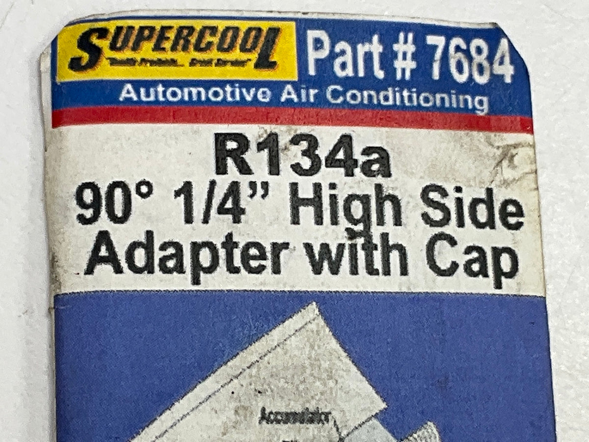 Supercool 7684 134a 90 Degree 1/4'' High Side Adapter W/ Cap Air Conditioning