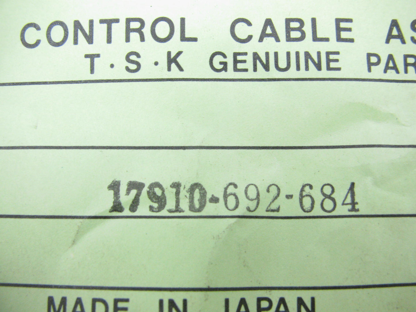 NOS Genuine TSK 17910-692-684 Throttle Gas Cable 1980-1982 Honda Prelude 2-door