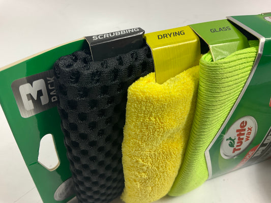 Turtle Wax TW-T-FT122M Detailing Cleaning Cloth Towels Pack - Scrub, Dry & Wax