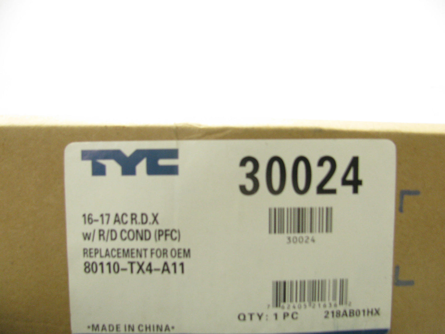 TYC 30024 A/C Condenser For 2013-2018 Acura RDX 3.5L-V6