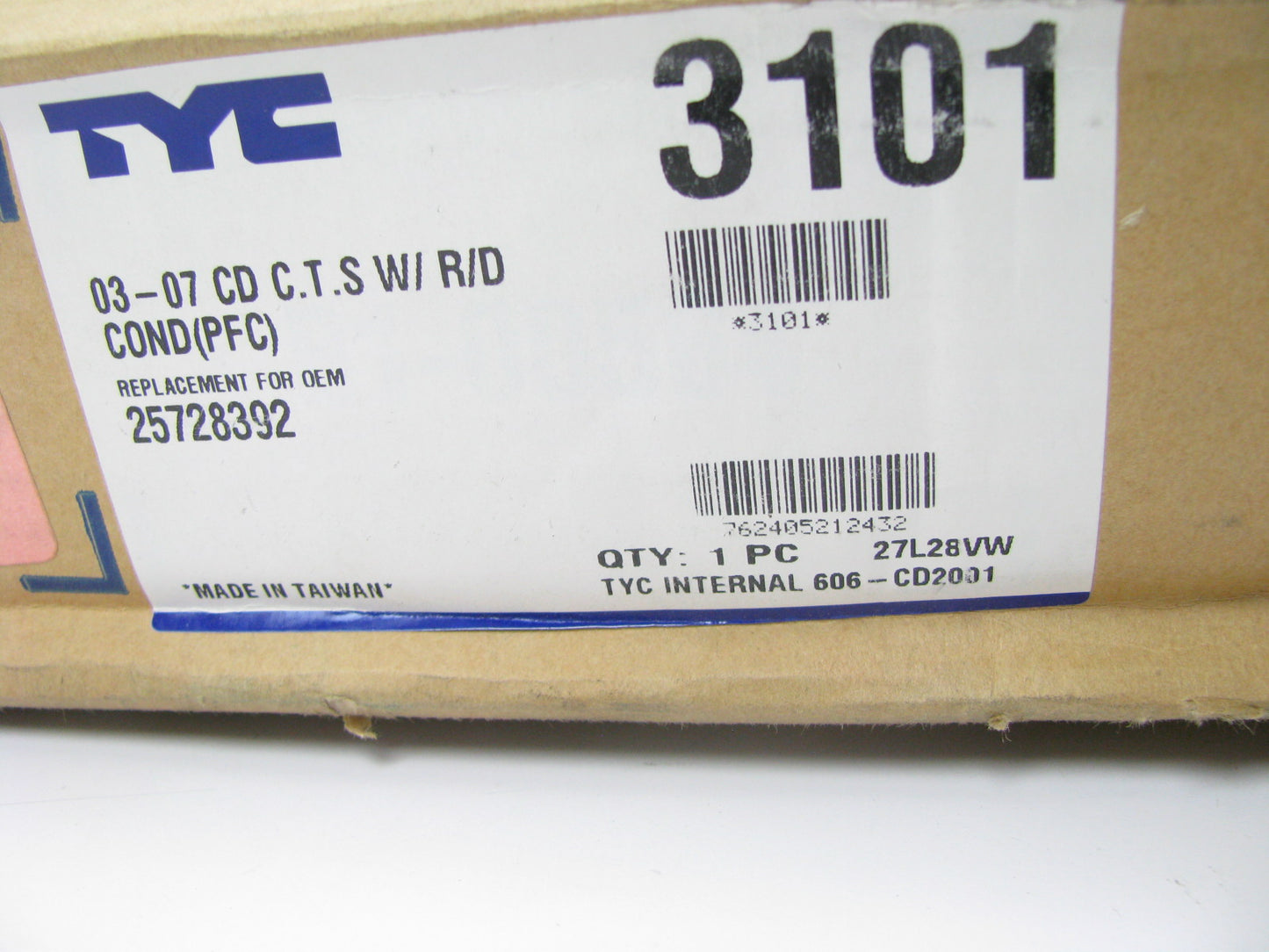 TYC 3101 A/C Condenser For 2003-2007 Cadillac CTS 3.6L-V6
