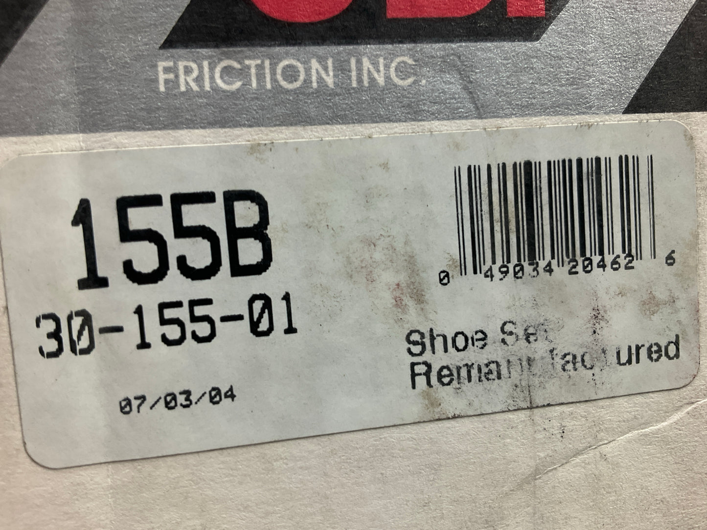 REMAN. UBP 155B Front Brake Shoes 1967-1970 Javelin 8 Cyl., 1965-1970 American