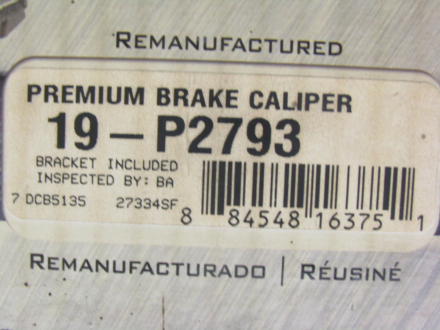 REMAN. Ultra 19-P2793 Rear Right Brake Caliper For 2003-2005 Nissan 350Z, G35