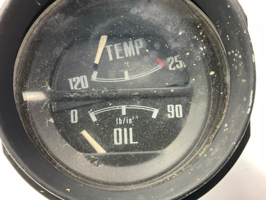 USED #917 - Oil Pressure Water Temp Gauge OEM For 1970-1973 Datsun 240z