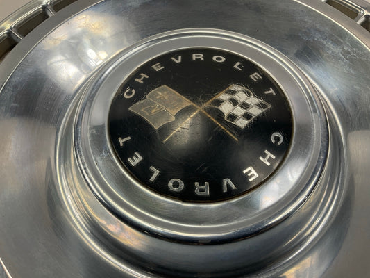 USED - OEM GM 1961 Chevrolet Chevy Corvette Racing Flag Hub Cap Wheel Cover
