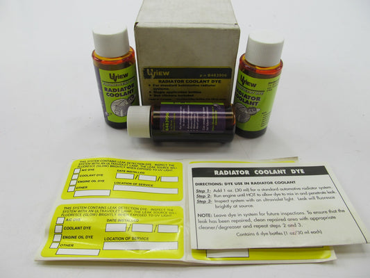 (3) 1oz Bottles Uview B483906 Radiator Coolant Leak Detection Dye