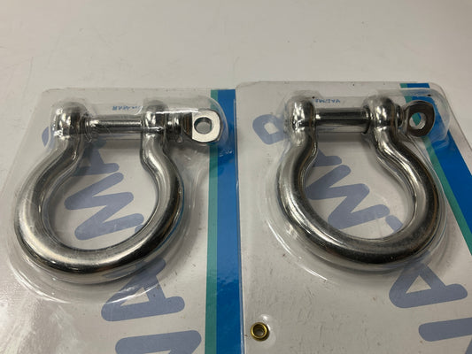 (2) Valmar 74692 Marine Stainless Steel Anchor Shackle 3/8'', 316 Stainless Steel