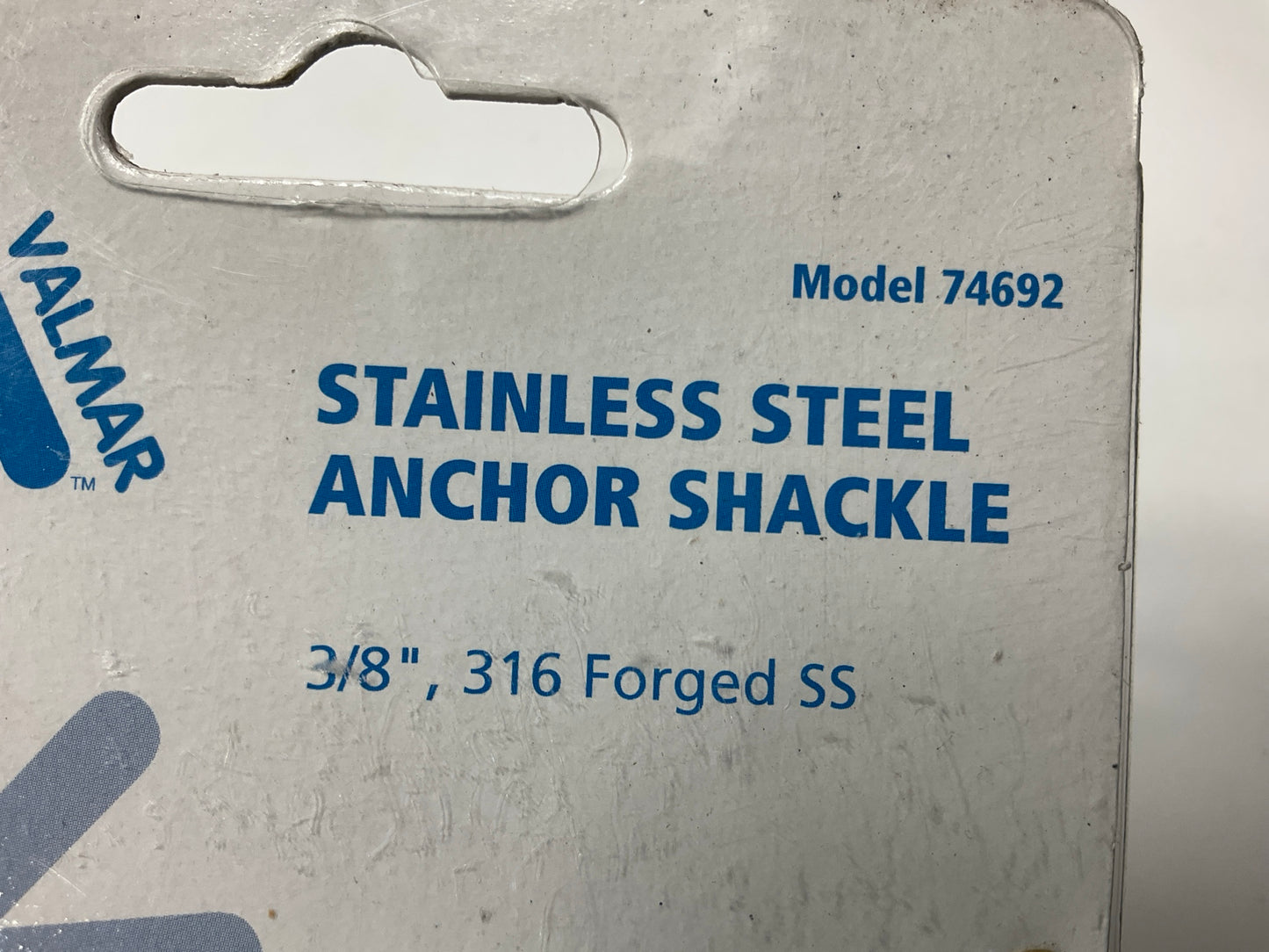 (2) Valmar 74692 Marine Stainless Steel Anchor Shackle 3/8'', 316 Stainless Steel