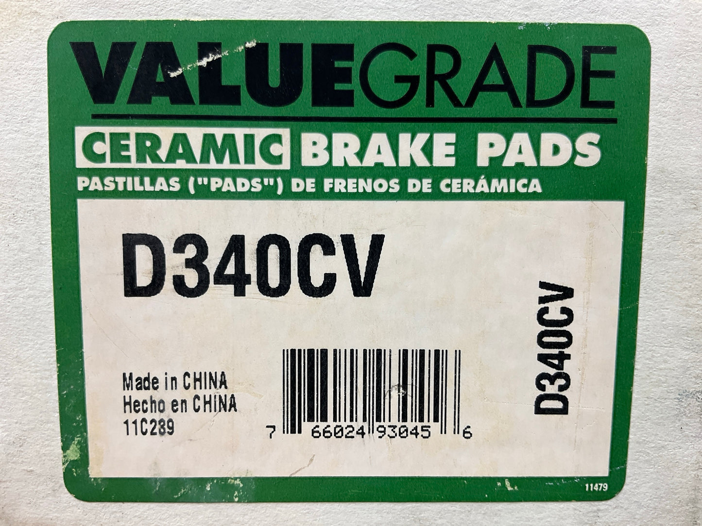 Valuegrade D340CV Rear Ceramic Disc Brake Pads