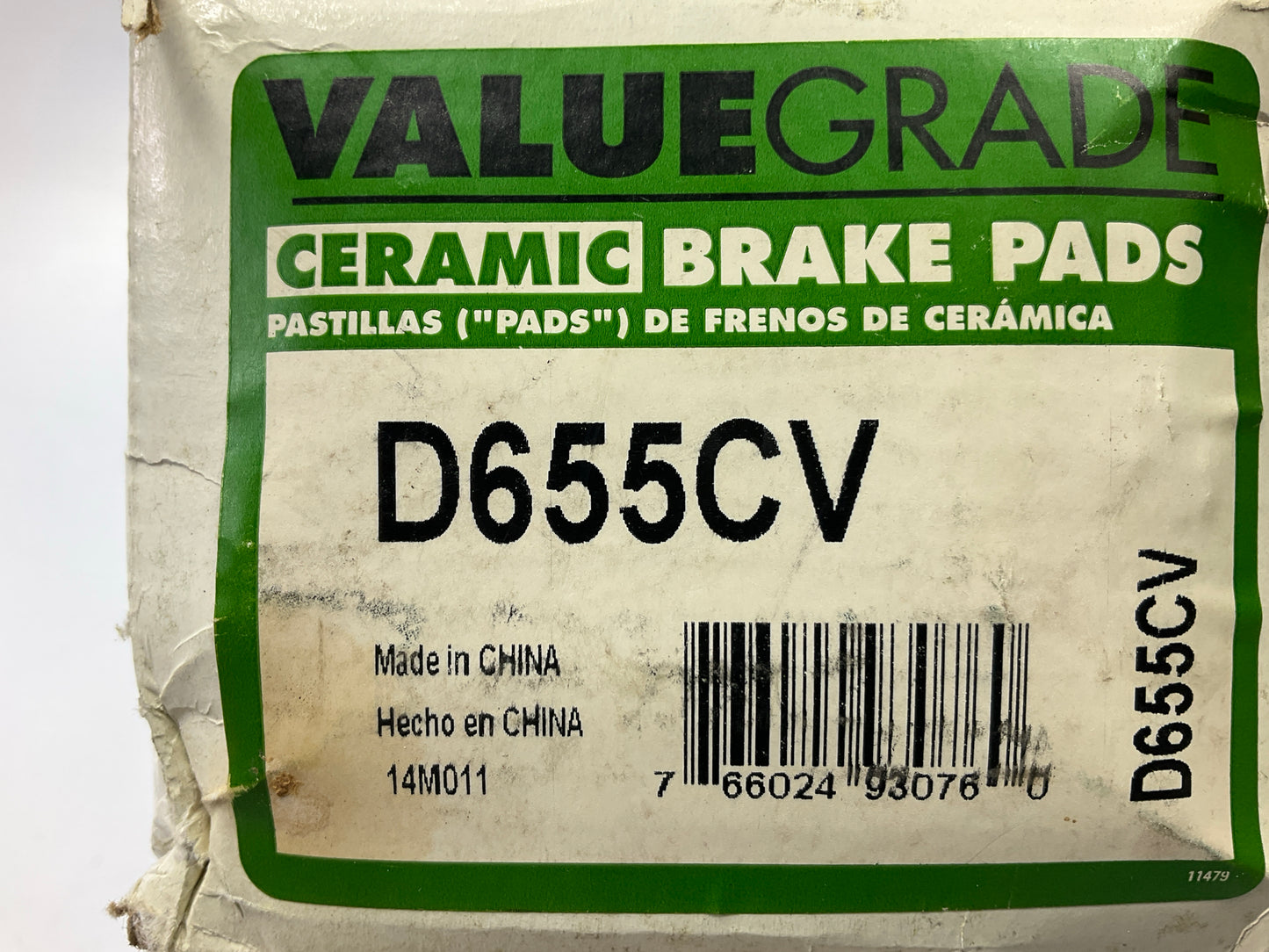 Valuegrade D655CV Front Ceramic Disc Brake Pads