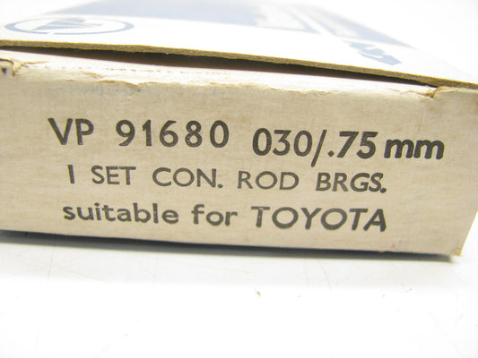 Vandervell VP91680-030 Rod Bearings .75mm 1975-95 Toyota 2.2L 2.4L 20R 22R 22RE