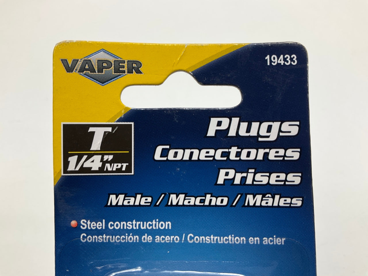 (5) PACKS - Vaper 19433 T-Style 1/4'' NPT Male Air Line Plugs, 10 Pieces Total