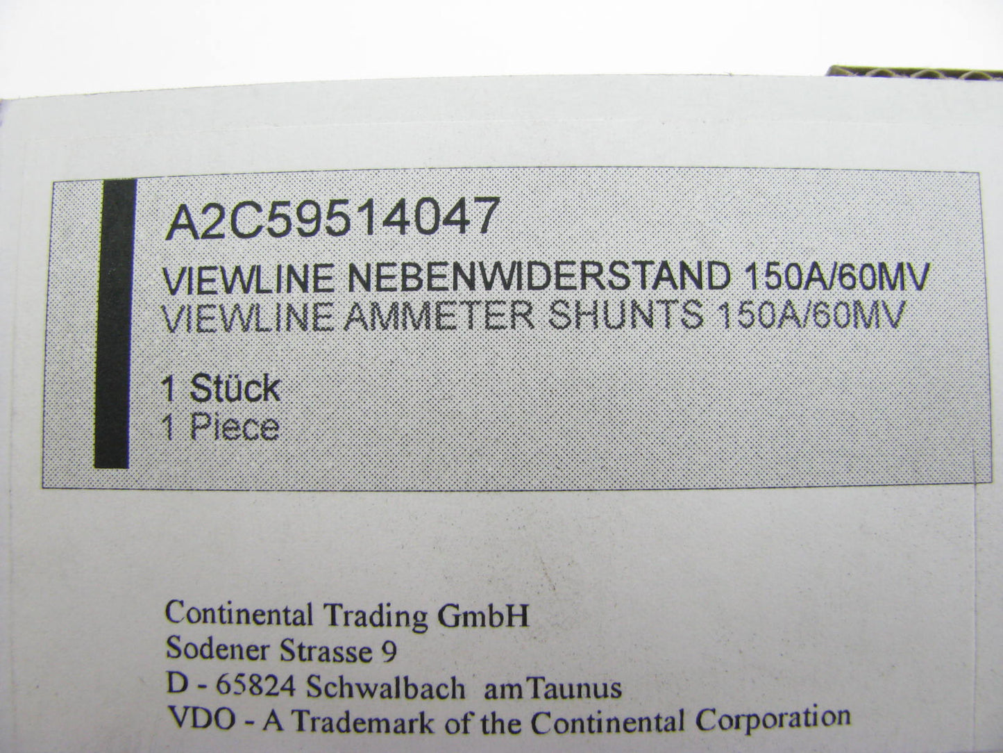 VDO A2C59514047 ViewLine Ammeter Shunt 150A - 60mV