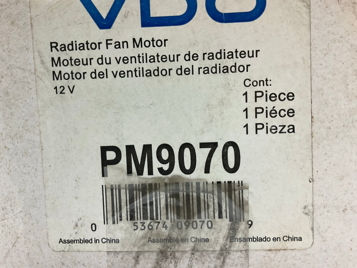 VDO PM9070 Engine Cooling Fan Motor