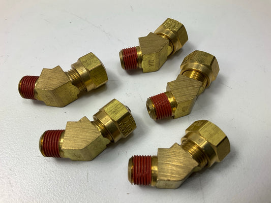 (5) Velvac 017842 Nylon Air Brake Tube Fitting, 45° Elbow, 1/4'' X 1/8''