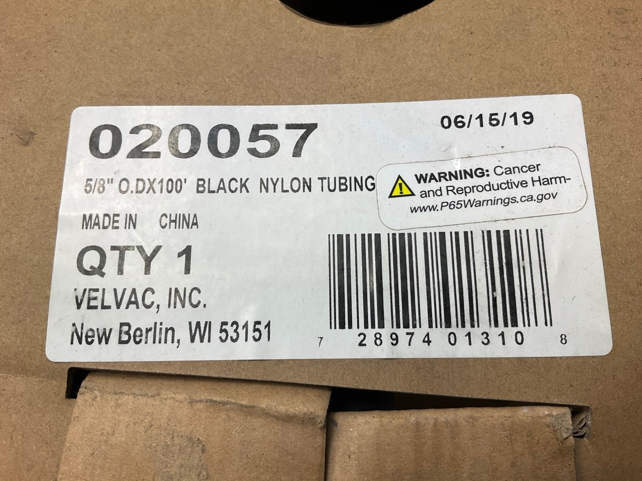 Velvac 020057 Air Brake Nylon Tubing, 5/8'' X 100' Long - SAE J844, FMVSS 106