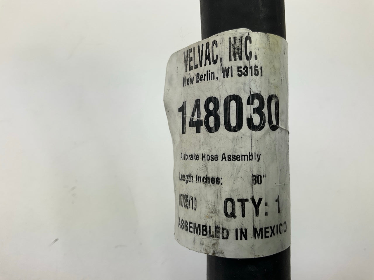 Velvac 148030 Air Brake Hose, 1/2'' X 3/8'' X 30'', One End Fixed, One End Swivel