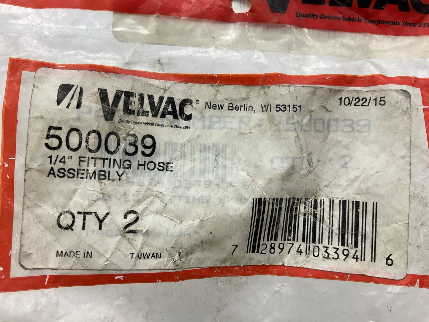 (2) Velvac 500039 Reusable Air Hose Swivel Fitting Assembly, 3/8'' X 1/4