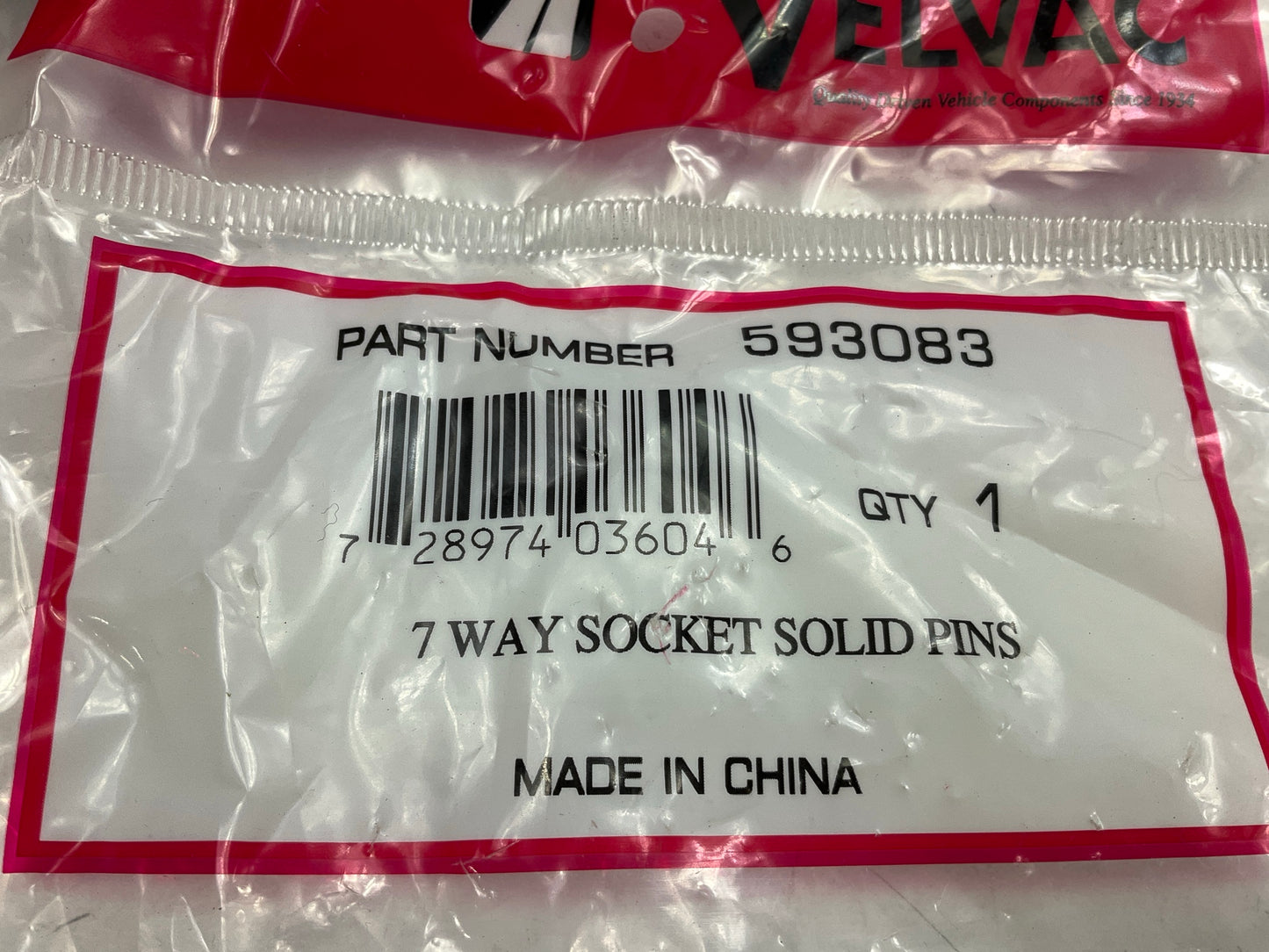 (5) Velvac 593083 Seven-Way Socket With Solid Pins, Zinc Die Cast Housing