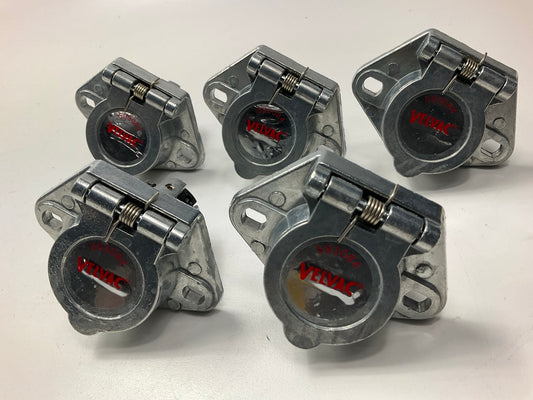(5) Velvac 593084- 7-Way Wire Insertion Split Pin Female Trailer Socket Plugs