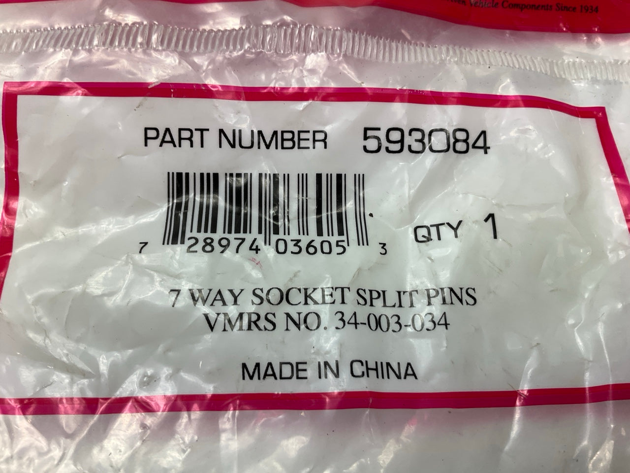 (5) Velvac 593084- 7-Way Wire Insertion Split Pin Female Trailer Socket Plugs