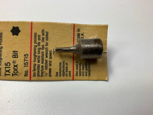 Vermont American 15715 TX15 Torx Bit, 1/4'' Drive - MADE IN USA