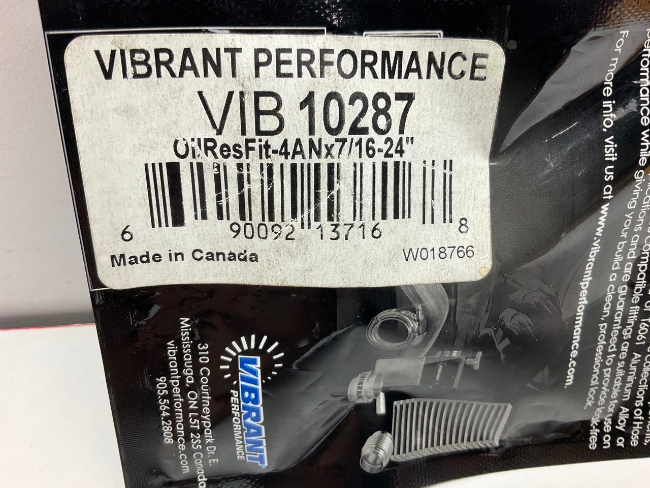 Vibrant 10287 Oil Restrictor Fitting Kit -4AN X 7/16-24'', For Garrett Turbo