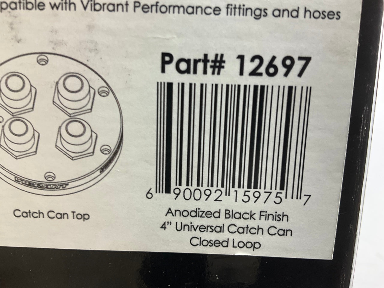Vibrant Performance 12697 4-Port Catch Can With Closed Loop Top, 4'' X 8'', -10AN
