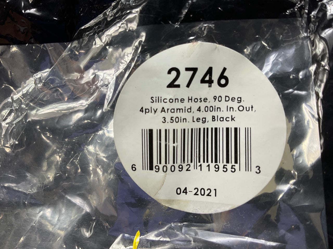 Vibrant Performance 2746 Silicone 90° Elbow Hose Coupler, 4'' ID X 3.50'' Length