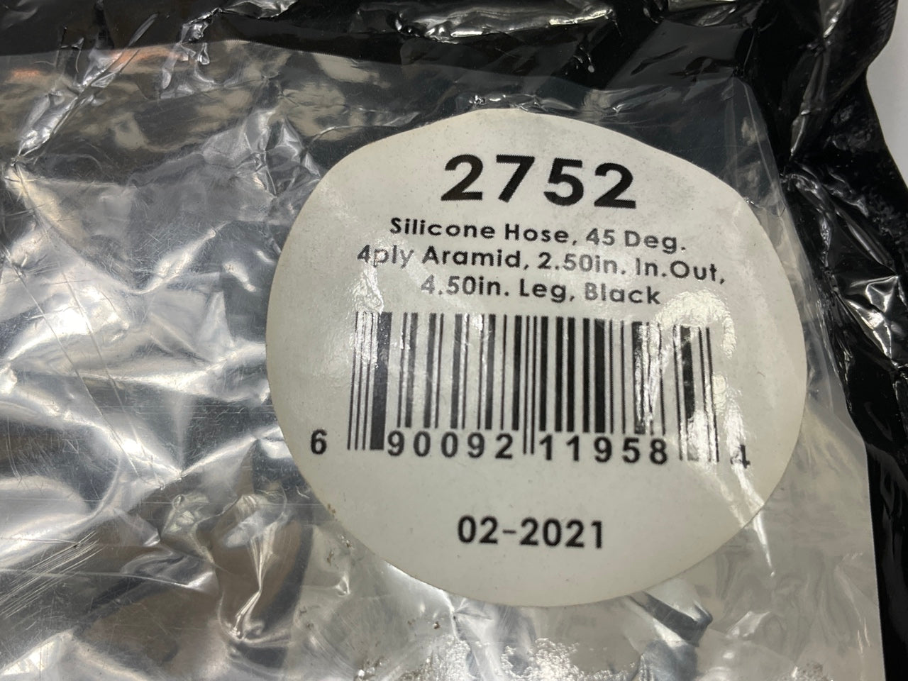 Vibrant 2752 4-Ply 45 Degree Elbow Coupler, 2.5'' I.D. X 5'' Leg Length, Black