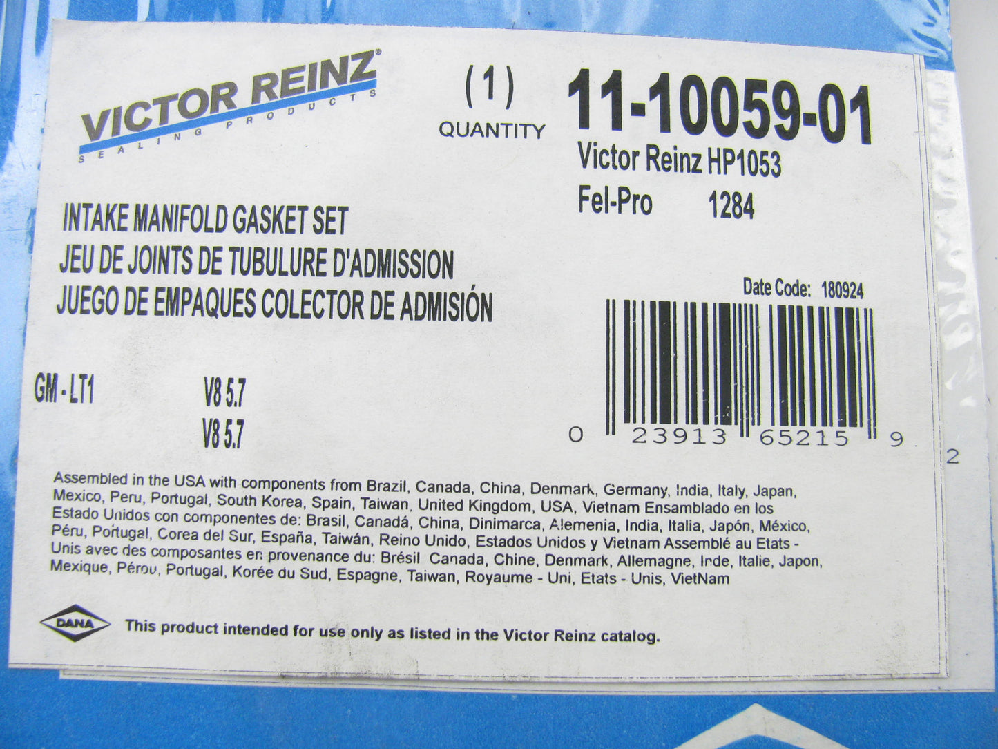 Victor Reinz HP1053 Intake Gasket - Chevy LT1 Corvette 1.25'' X 2.04'' Port Size;